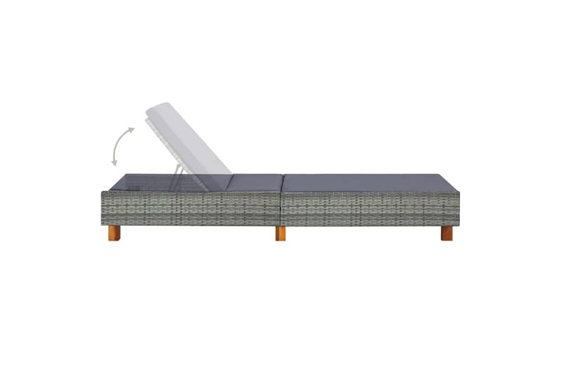 liggestol med hynde polyrattan grå - Grå - Havemøbler - Havestole - Solseng & solvogn