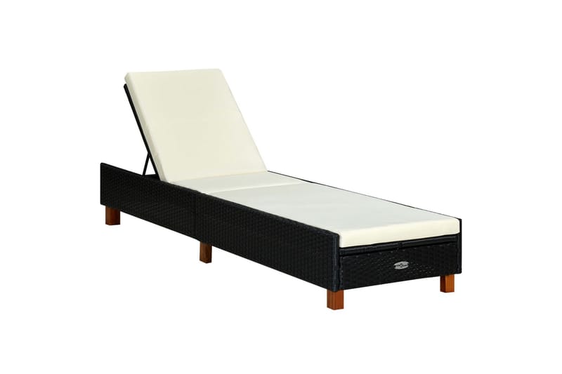 liggestol med hynde polyrattan sort - Sort - Havemøbler - Havestole - Solseng & solvogn