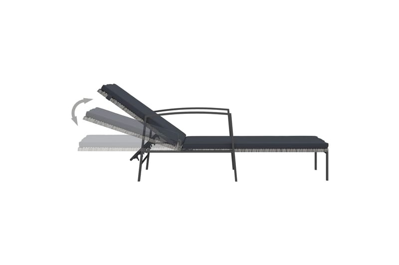 liggestol med hynde polyrattan grå - Brun - Havemøbler - Havestole - Solseng & solvogn