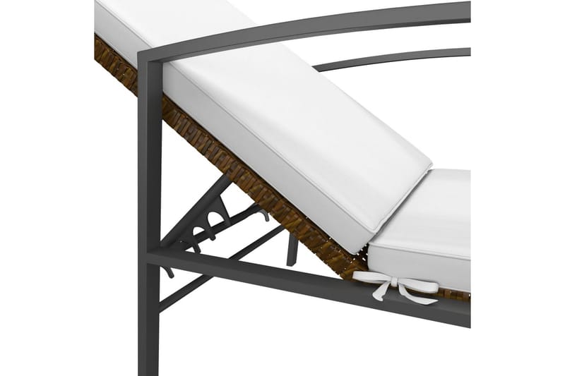 liggestol med hynde polyrattan brun - Brun - Havemøbler - Havestole - Solseng & solvogn