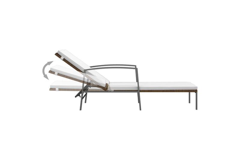 liggestol med hynde polyrattan brun - Brun - Havemøbler - Havestole - Solseng & solvogn
