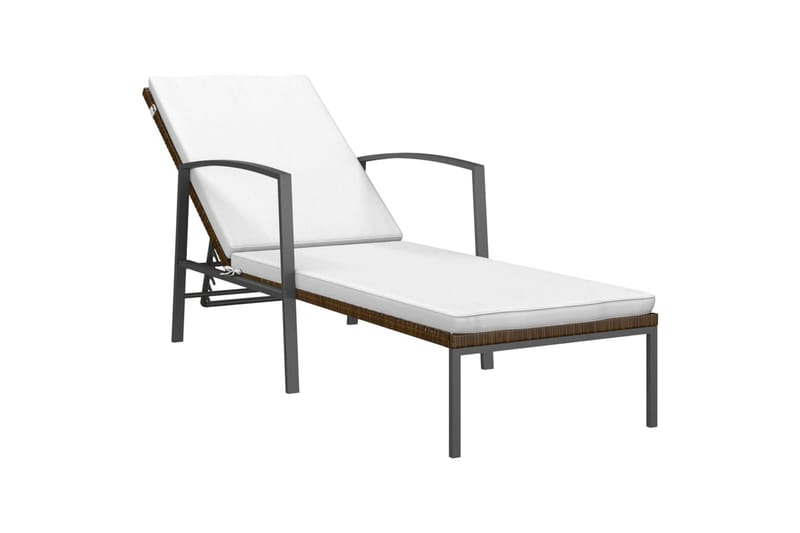 liggestol med hynde polyrattan brun - Brun - Havemøbler - Havestole - Solseng & solvogn