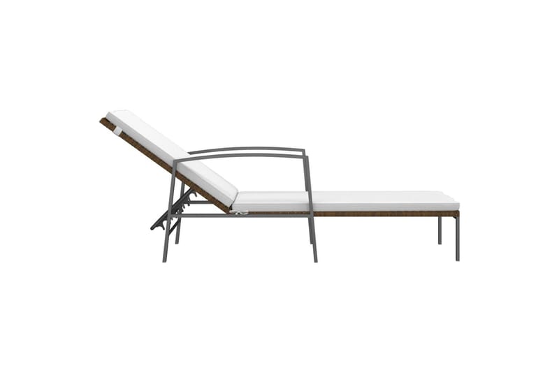liggestol med hynde polyrattan brun - Brun - Havemøbler - Havestole - Solseng & solvogn