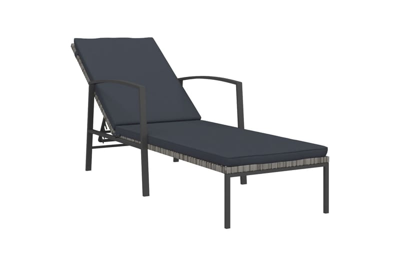 liggestol med hynde polyrattan grå - Brun - Havemøbler - Havestole - Solseng & solvogn