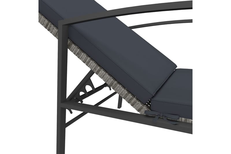liggestol med hynde polyrattan grå - Brun - Havemøbler - Havestole - Solseng & solvogn