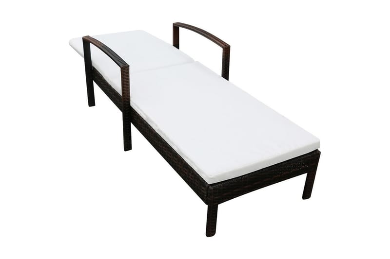 Liggestol Med Hynde Polyrattan Brun - Brun - Havemøbler - Havestole - Solseng & solvogn