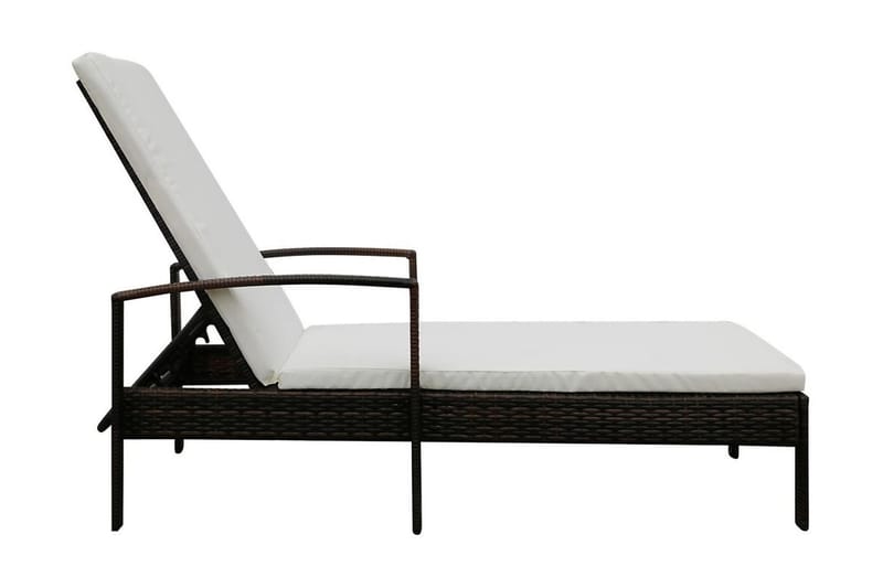 Liggestol Med Hynde Polyrattan Brun - Brun - Havemøbler - Havestole - Solseng & solvogn