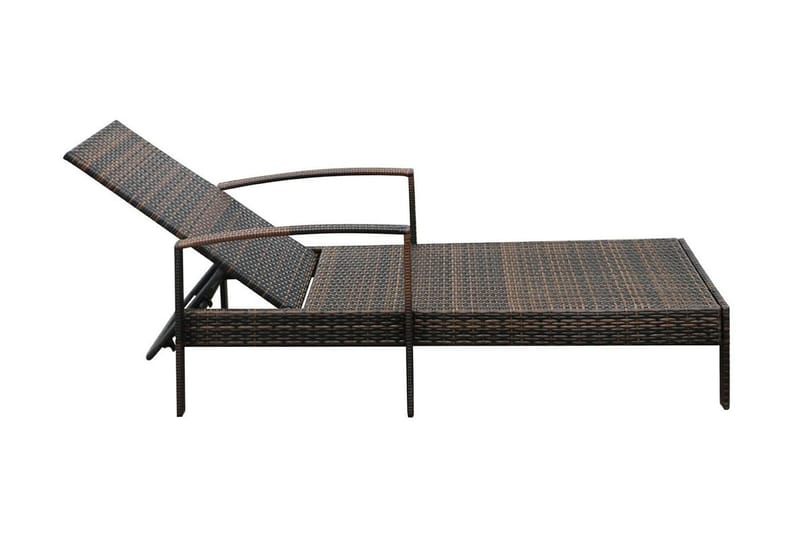 Liggestol Med Hynde Polyrattan Brun - Brun - Havemøbler - Havestole - Solseng & solvogn