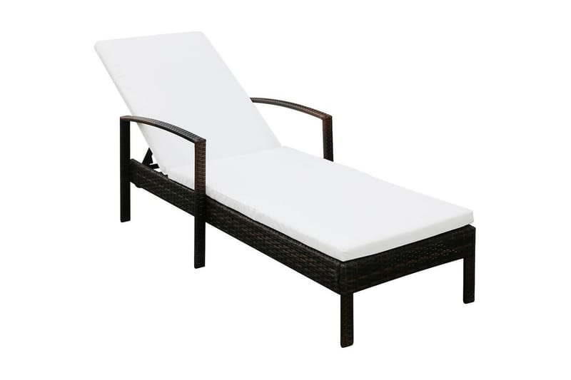 Liggestol Med Hynde Polyrattan Brun - Brun - Havemøbler - Havestole - Solseng & solvogn