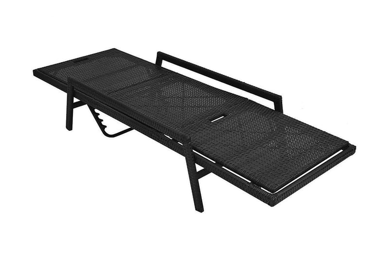 Liggestol Med Hynde Polyrattan Sort - Sort - Havemøbler - Havestole - Solseng & solvogn