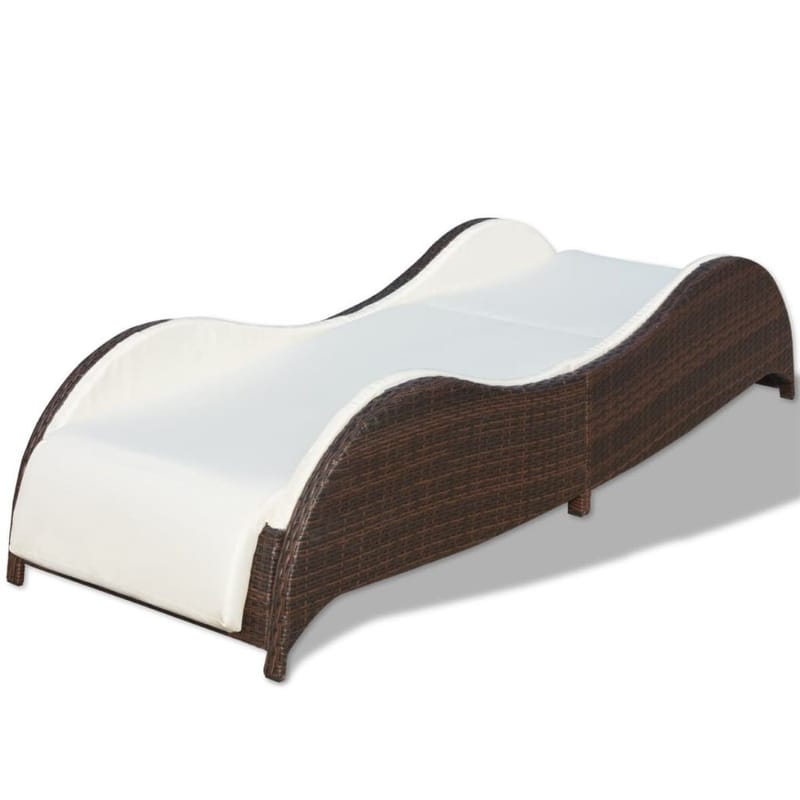 Liggestol Med Hynde Polyrattan Brun - Brun - Havemøbler - Havestole - Solseng & solvogn