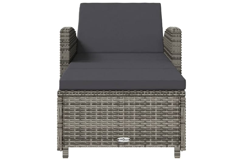 liggestol med mørkegrå hynde polyrattan grå - Grå - Havemøbler - Havestole - Solseng & solvogn
