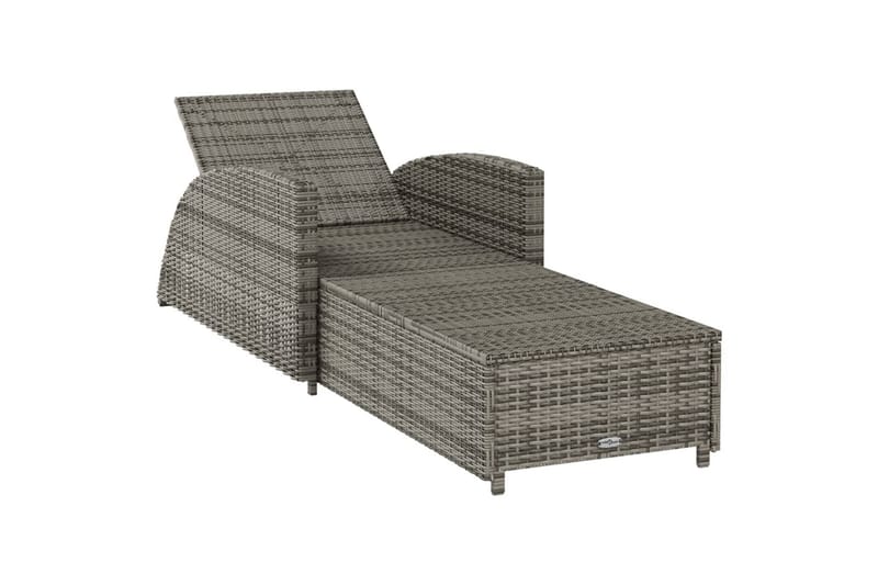liggestol med mørkegrå hynde polyrattan grå - Grå - Havemøbler - Havestole - Solseng & solvogn