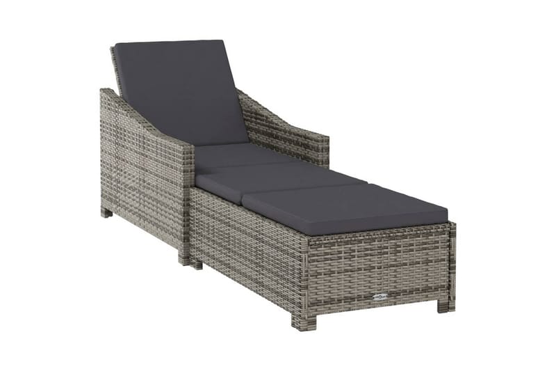 liggestol med mørkegrå hynde polyrattan grå - Grå - Havemøbler - Havestole - Solseng & solvogn
