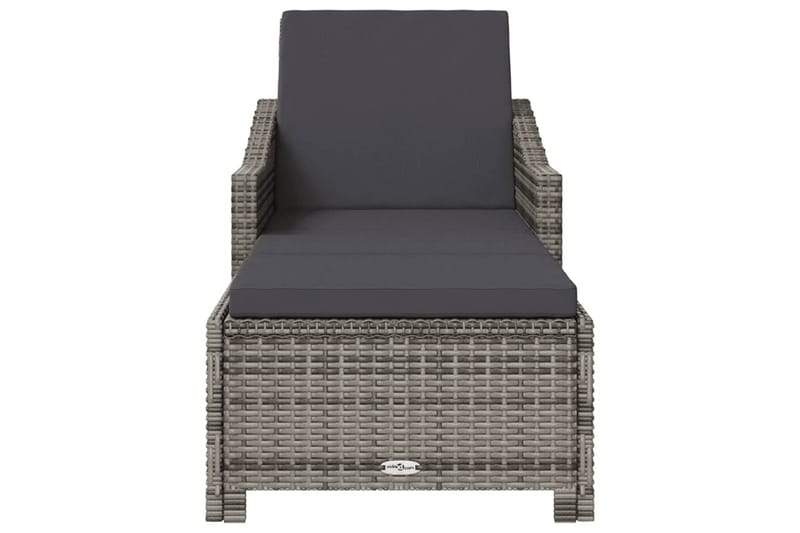 liggestol med mørkegrå hynde polyrattan grå - Grå - Havemøbler - Havestole - Solseng & solvogn