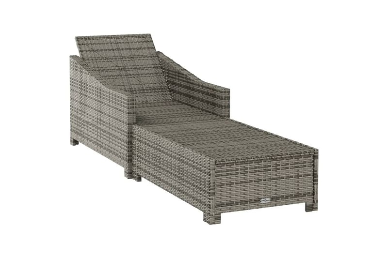 liggestol med mørkegrå hynde polyrattan grå - Grå - Havemøbler - Havestole - Solseng & solvogn