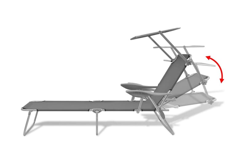 Liggestol Med Tag Stål Grå - Grå - Solseng & solvogn