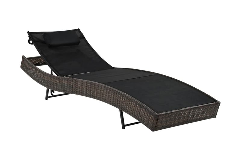 Liggestol Med Pude Polyrattan Brun - Brun - Havemøbler - Havestole - Solseng & solvogn