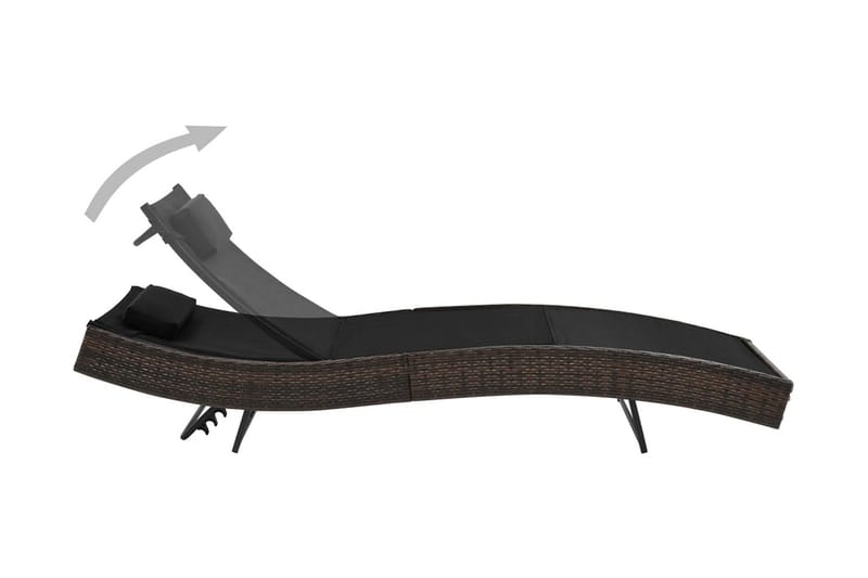 Liggestol Med Pude Polyrattan Brun - Brun - Havemøbler - Havestole - Solseng & solvogn