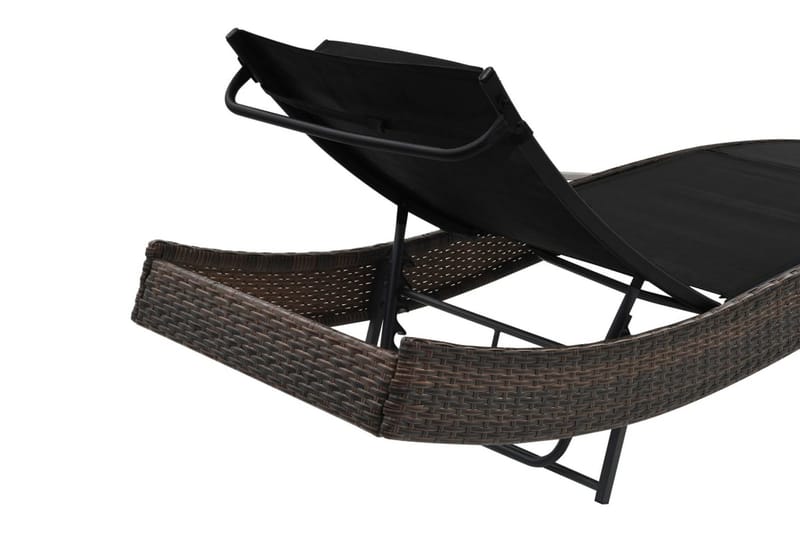 Liggestol Med Pude Polyrattan Brun - Brun - Havemøbler - Havestole - Solseng & solvogn