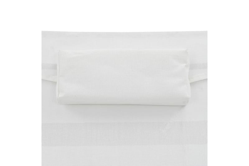Liggestol Med Pude Polyrattan Sort - Hvid - Havemøbler - Havestole - Solseng & solvogn