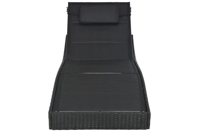 Liggestol Polyrattan Og Textilene Sort - Sort - Havemøbler - Havestole - Solseng & solvogn