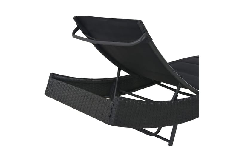 Liggestol Polyrattan Og Textilene Sort - Sort - Havemøbler - Havestole - Solseng & solvogn