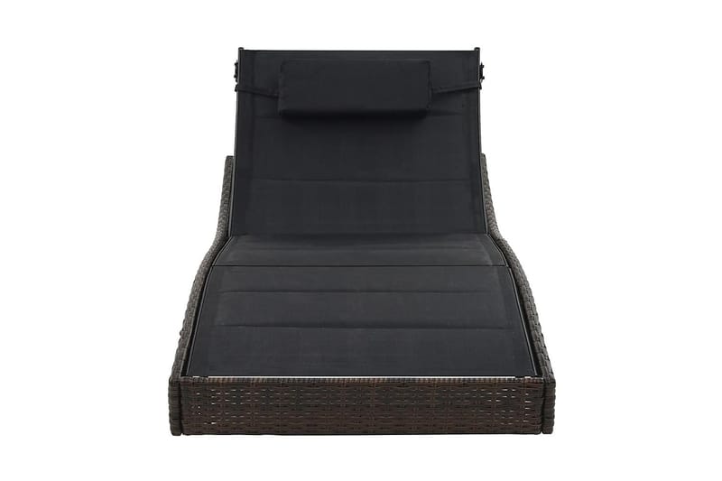 Liggestol Polyrattan Og Textilene Brun - Flerfarvet - Havemøbler - Havestole - Solseng & solvogn