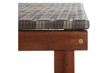 Liggestol Polyrattan Og Massivt Akacietræ Grå - Grå - Havemøbler - Havestole - Solseng & solvogn