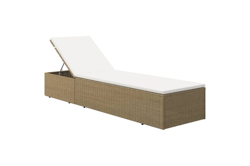 Liggestol polyrattan brun og cremehvid - Brun - Solseng & solvogn