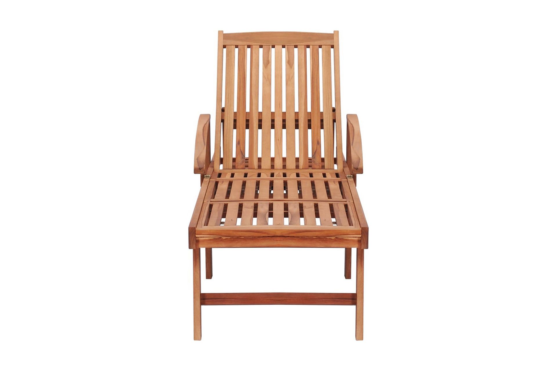 liggestole 2 stk. med beige hynder massivt teaktræ - Brun - Havemøbler - Havestole - Solseng & solvogn