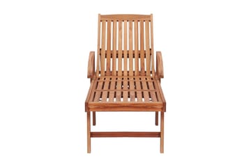 liggestole 2 stk. med beige hynder massivt teaktræ - Brun - Havemøbler - Havestole - Solseng & solvogn