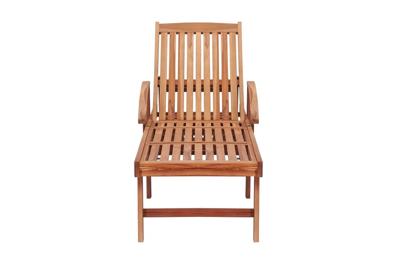 liggestole 2 stk. med beige hynder massivt teaktræ - Brun - Havemøbler - Havestole - Solseng & solvogn