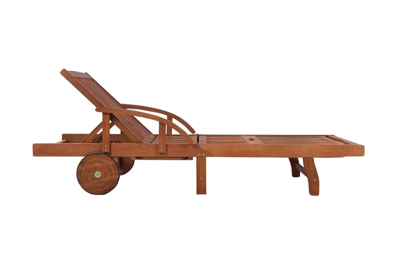 Liggestole 2 Stk. Med Bord Massivt Akacietræ - Brun - Havemøbler - Havestole - Solseng & solvogn