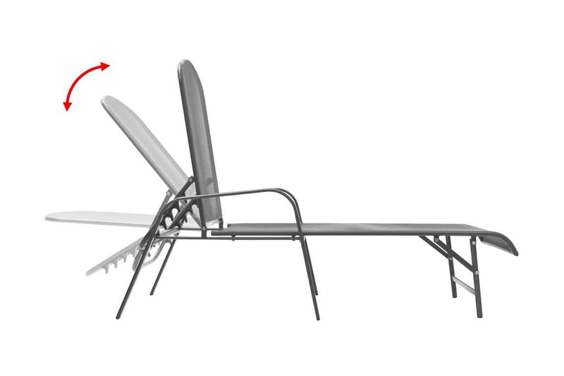 Liggestole 2 Stk. Med Bord Stål Antracitgrå - Grå - Solseng & solvogn
