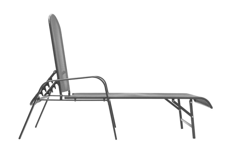Liggestole 2 Stk. Med Bord Stål Antracitgrå - Grå - Solseng & solvogn