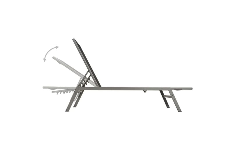 Liggestole 2 stk. Med Bord Stål Og Textilene Sort - Sort - Havemøbler - Havestole - Solseng & solvogn