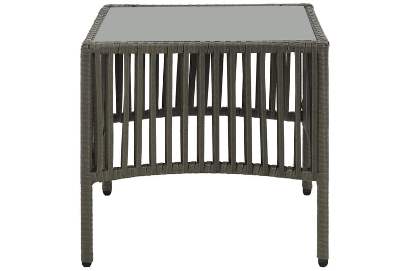 Liggestole 2 Stk. Med Bord Polyrattan Grå - Grå - Havemøbler - Havestole - Solseng & solvogn