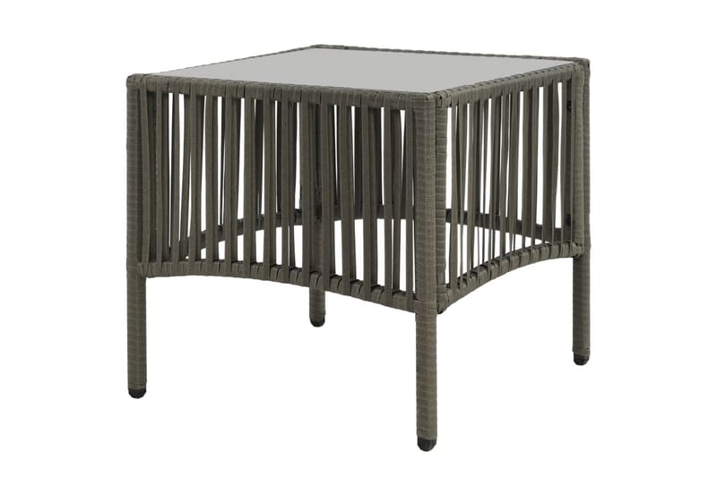 Liggestole 2 Stk. Med Bord Polyrattan Grå - Grå - Havemøbler - Havestole - Solseng & solvogn