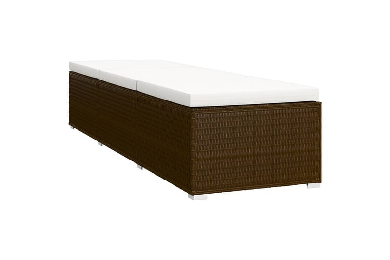 liggestole 3 dele med tebord polyrattan brun - Brun - Havemøbler - Havestole - Solseng & solvogn
