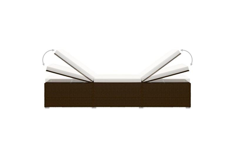 liggestole 3 dele med tebord polyrattan brun - Brun - Havemøbler - Havestole - Solseng & solvogn