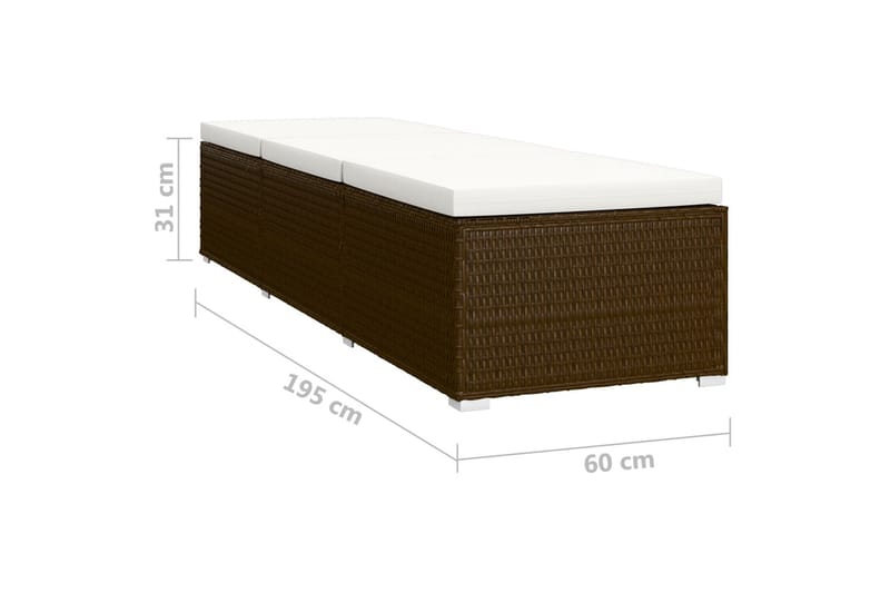 liggestole 3 dele med tebord polyrattan brun - Brun - Havemøbler - Havestole - Solseng & solvogn