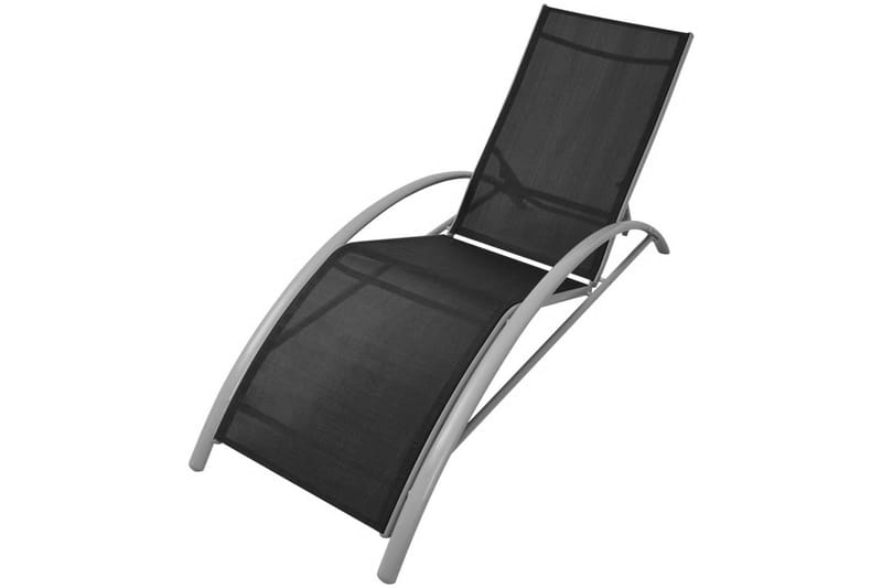 Liggestole Med Bord Aluminium Sort - Sort - Havemøbler - Havestole - Solseng & solvogn