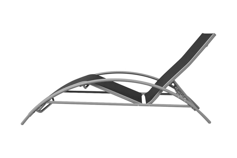 Liggestole Med Bord Aluminium Sort - Sort - Havemøbler - Havestole - Solseng & solvogn