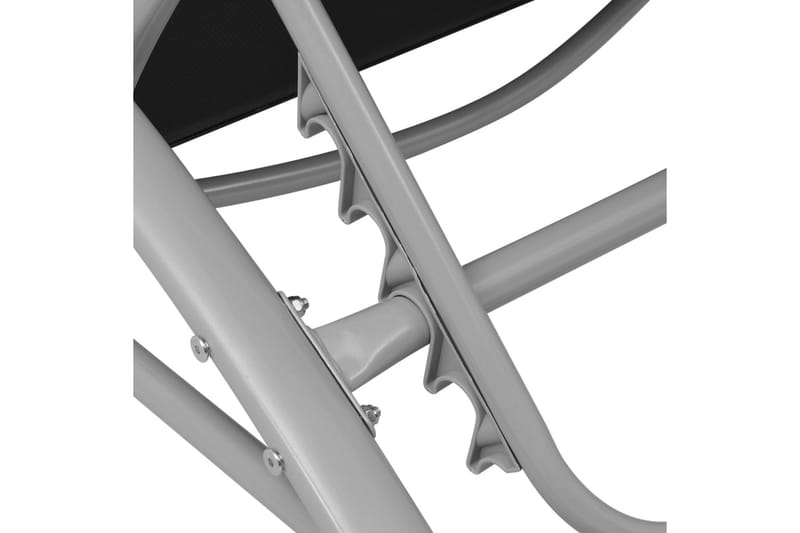 Liggestole Med Bord Aluminium Sort - Sort - Havemøbler - Havestole - Solseng & solvogn