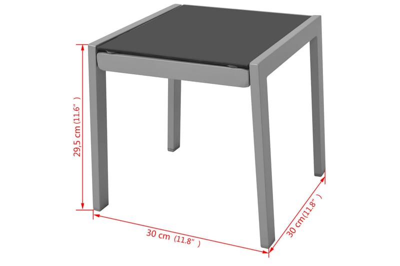 Liggestole Med Bord Aluminium Sort - Sort - Solseng & solvogn