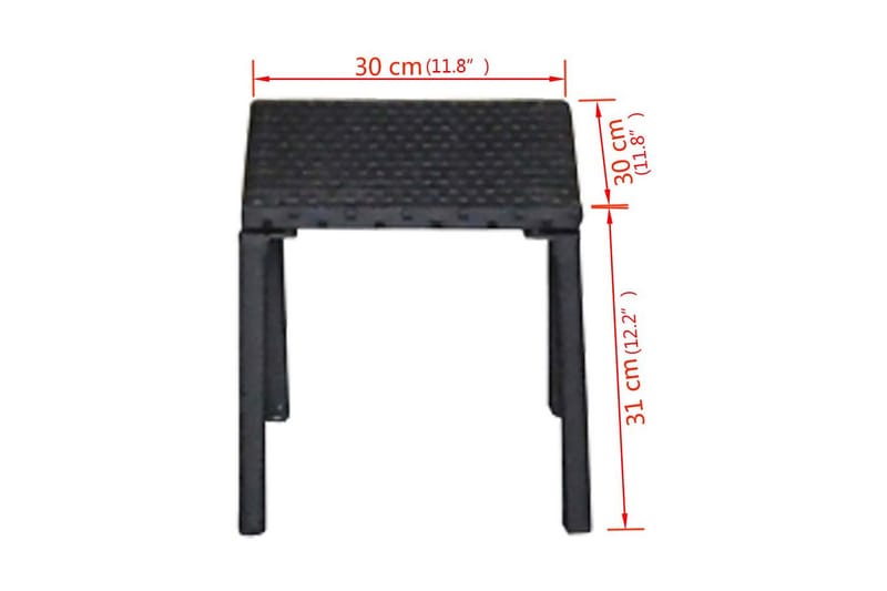 Liggestole Med Bord Polyrattan Sort - Sort - Havemøbler - Havestole - Solseng & solvogn