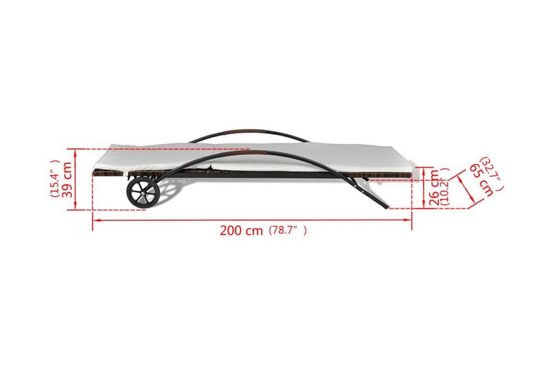 Liggestole Med Bord Polyrattan Brun - Brun - Solseng & solvogn