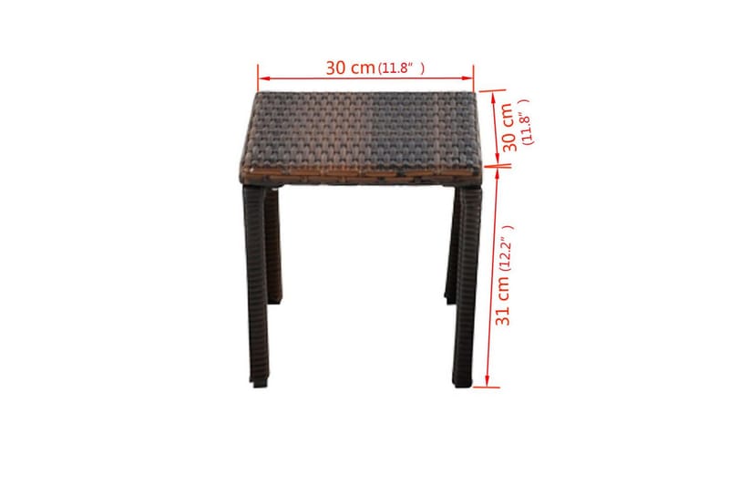 Liggestole Med Bord Polyrattan Brun - Brun - Havemøbler - Havestole - Solseng & solvogn