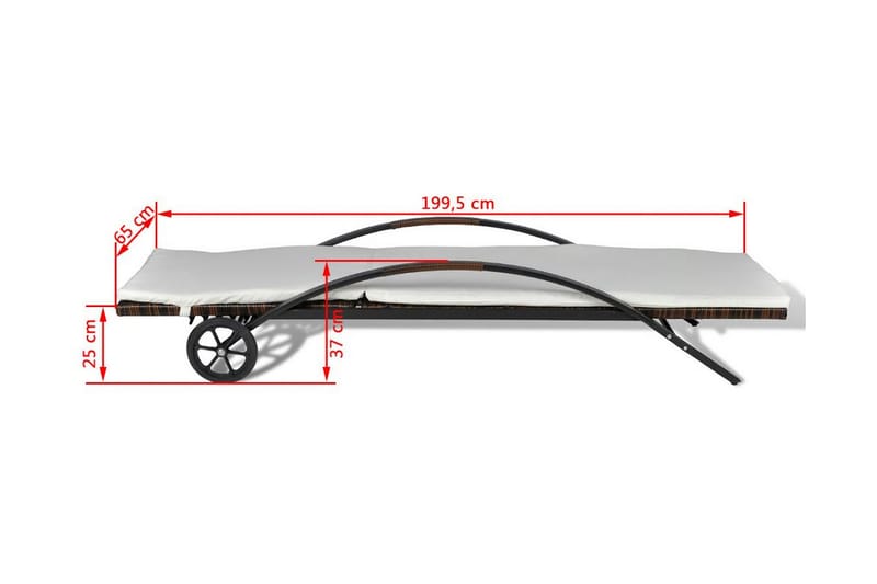 Liggestole Med Bord Polyrattan Brun - Brun - Solseng & solvogn